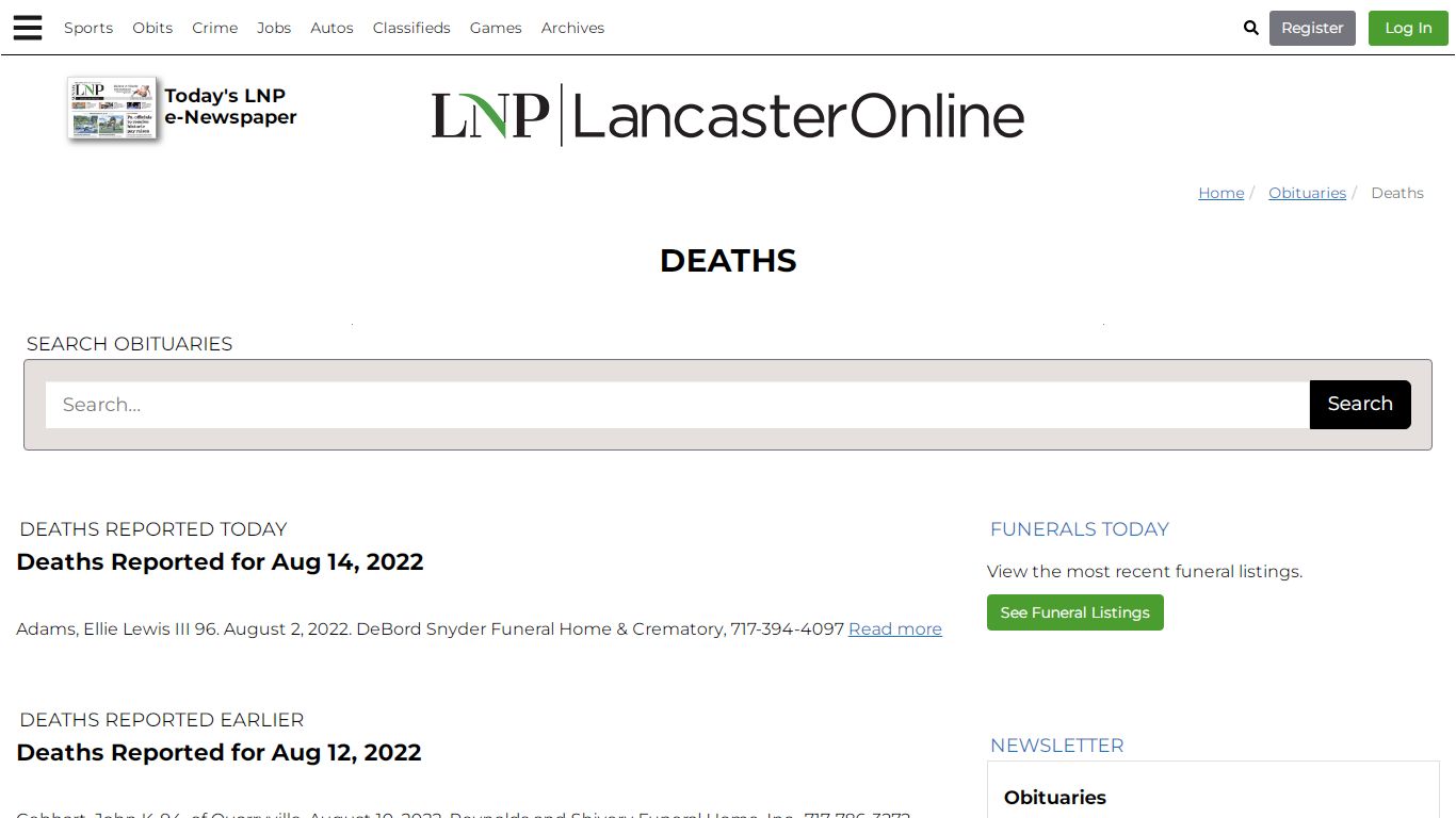 Deaths | lancasteronline.com